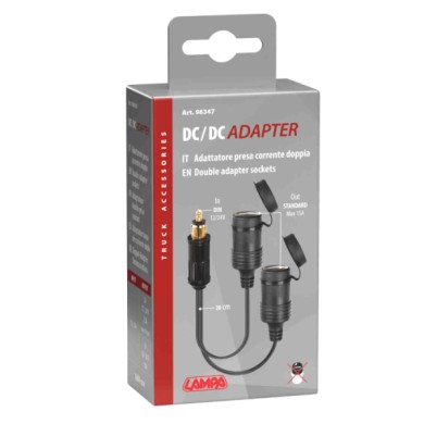98347-S-01.JPG Ad 2 Adattatore Presa Corrente Doppia 12/24v Prese Spinotti E Prese Corrente