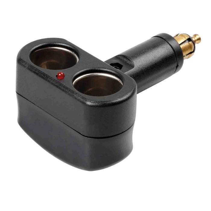 98348-C-01.JPG Ad 1 Adattatore Presa Corrente Doppia 12/24v Prese Spinotti E Prese Corrente