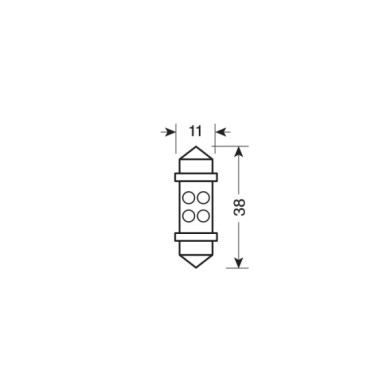 98358-S-01.JPG 24v Led Series 4 Led 11x38 Mm Sv8 5 8 2 Pz Scatola Bianco Lampadine A Led Siluro Lampa Led