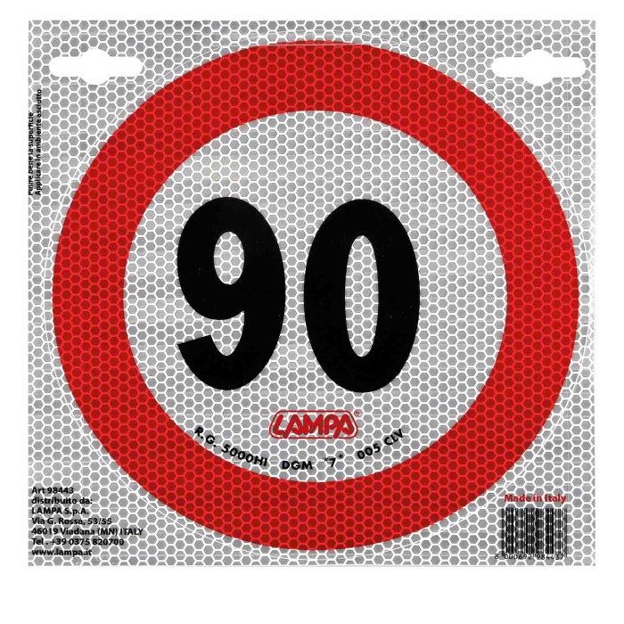 98443-S-01.JPG Contrassegno Limite Velocità 90 Km/h Contrassegni Targhe E Contrassegni