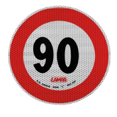 98443-C-01.JPG Contrassegno Limite Velocità 90 Km/h Contrassegni Targhe E Contrassegni