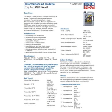 9510_1.jpg Liqui Moly Top Tec 4100 5w40 2 Litri 9510 Olio Motore Benzina E Diesel
