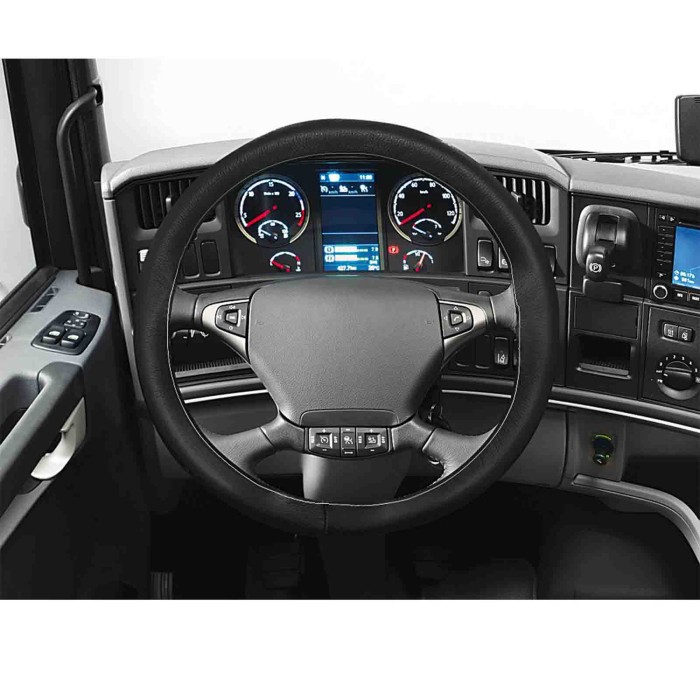 98849-S-02.JPG Premium Truck Coprivolante In Pelle M Ø 44/46 Cm Nero Coprivolanti Da Cucire In Vera Pelle Coprivolanti Da Cucire