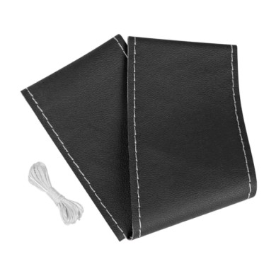 98884-S-02.JPG Premium Truck Coprivolante In Pelle M Ø 44/46 Cm Nero/argento Coprivolanti Da Cucire In Vera Pelle Coprivolanti D