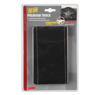 98887-C-01.JPG Premium Truck Coprivolante In Pelle M Ø 44/46 Cm Nero/beige Coprivolanti Da Cucire In Vera Pelle Coprivolanti Da 
