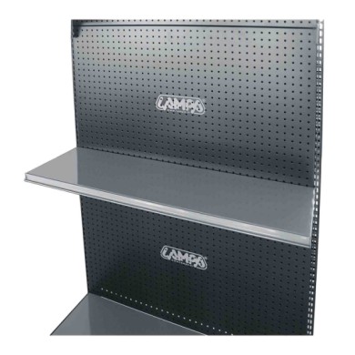 99018-S-01.JPG Ripiano Grigio Per Scaffali Lineari Forati Nero 97x31 Cm Accessori Per Scaffali Forati Accessori Scaffali