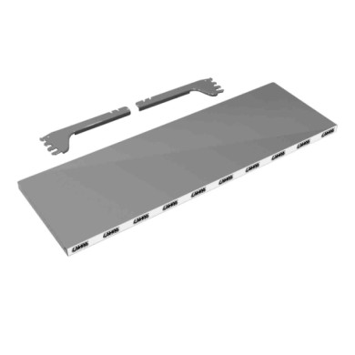 99018-A-01.JPG Ripiano Grigio Per Scaffali Lineari Forati Nero 97x31 Cm Accessori Per Scaffali Forati Accessori Scaffali
