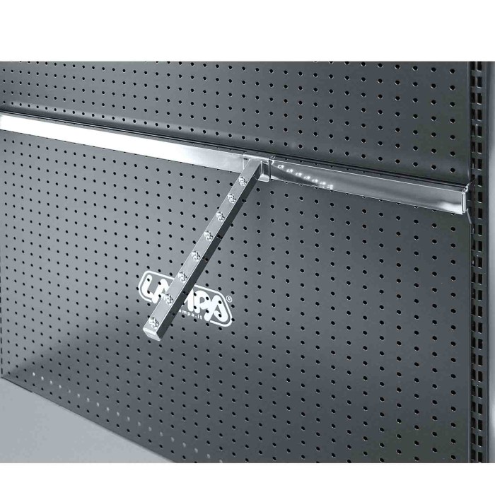 99026-S-01.JPG Appendino Inclinato 8 Pioli Rinforzato Cromato 30 Cm Accessori Per Barre Orizzontali Accessori Scaffali