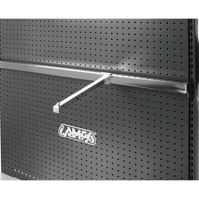 99027-S-01.JPG Appendino A Tubo Orizzontale Cromato 30 Cm Accessori Per Barre Orizzontali Accessori Scaffali