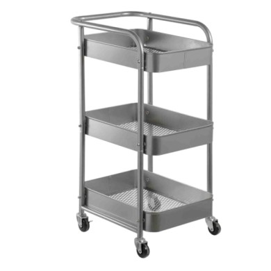 99063-S-02.JPG Utility Trolley 3 Carrello Espositore A 3 Ripiani Scaffali Forati Scaffali