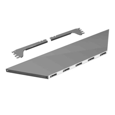 99292-S-01.JPG Ripiano Grigio Per Scaffali Angolari Forati Neri 97x23 Cm Accessori Per Scaffali Forati Accessori Scaffali