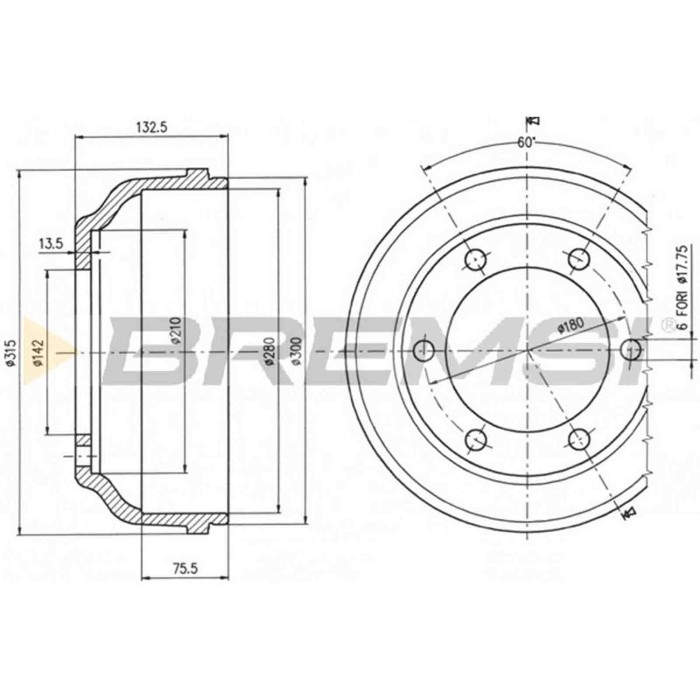 NEUTRO.jpg Kit Tamburi Freno Posteriore 94013300 FORD Transit Autobus Transit Furgonato Transit Pianale Piatto/Telaio Transit To