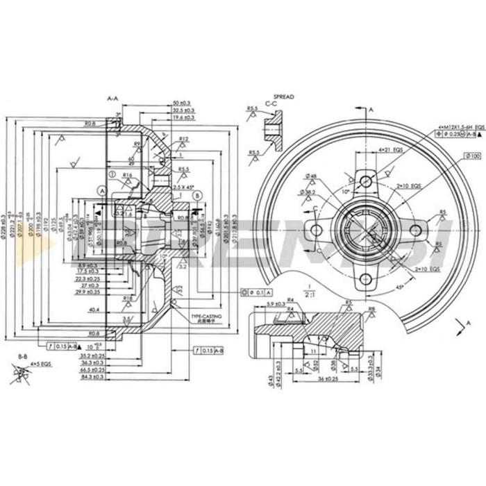 NEUTRO.jpg Kit Tamburi Freno Posteriore 94022300 OPEL Corsa B Corsa B Station Wagon Tigra