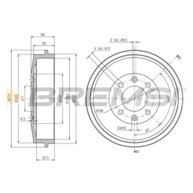 NEUTRO.jpg Kit Tamburi Freno Posteriore 94010300 CITROEN BERLINGO MULTISPACE (B9)