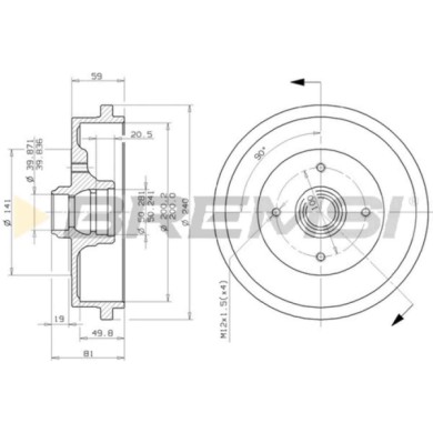 NEUTRO.jpg Kit Tamburi Freno Posteriore 94006700 AUDI 80 B2 Tre volumi (811 813 814 819 853)
