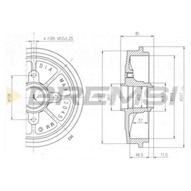 NEUTRO.jpg Kit Tamburi Freno Posteriore 94024900 CITROEN XSARA (N1)