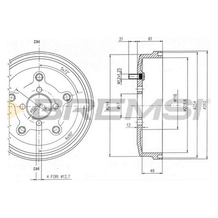 NEUTRO.jpg Kit Tamburi Freno Posteriore 14A68810 SUZUKI SAMURAI Fuoristrada chiuso (SJ)