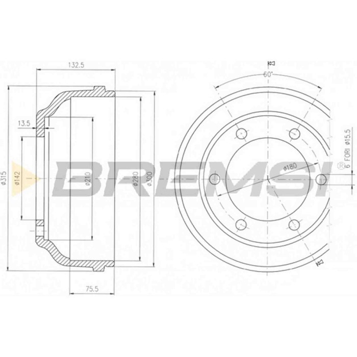NEUTRO.jpg Kit Tamburi Freno Posteriore 94024800 FORD TRANSIT Autobus (FD FB FS FZ FC )
