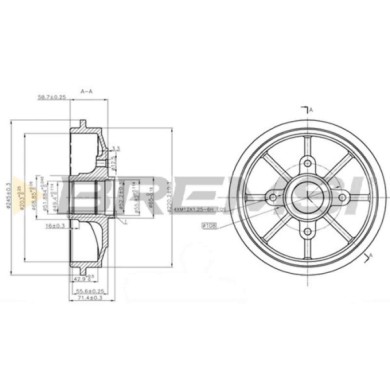 NEUTRO.jpg Kit Tamburi Freno Posteriore 94026600 CITROEN C-ELYSEE (DD) Trw