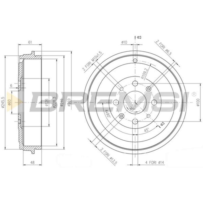 NEUTRO.jpg Kit Tamburi Freno Posteriore 94027200 FIAT 500 C (312)
