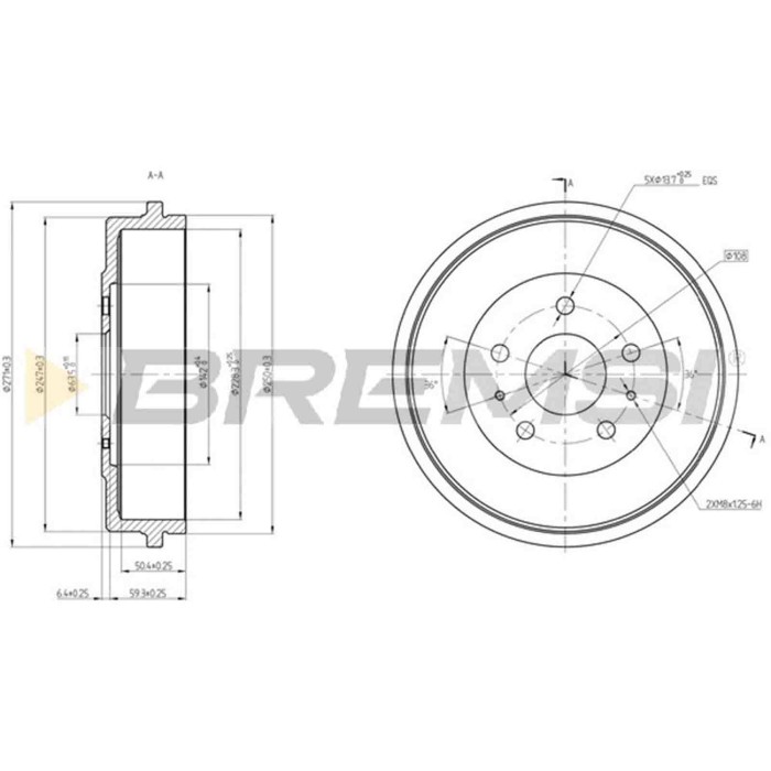 NEUTRO.jpg Kit Tamburi Freno Posteriore FORD FOCUS III Cassone / coda spiovente