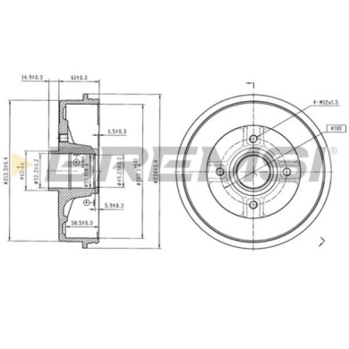 NEUTRO.jpg Kit Tamburi Freno Posteriore 94027500 DACIA Logan Verniciato