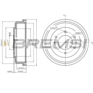 Kit Tamburi Freno Posteriore 94016300 MITSUBISHI Pajero I Canvas Top Verniciato