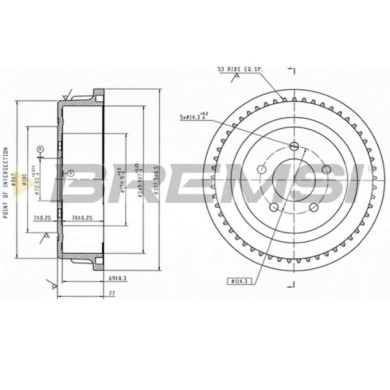 NEUTRO.jpg Kit Tamburi Freno Posteriore 94028100 CHRYSLER Voyager/Grand Voyager III Verniciato