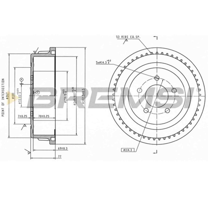 NEUTRO.jpg Kit Tamburi Freno Posteriore 94028100 CHRYSLER Voyager/Grand Voyager III Verniciato