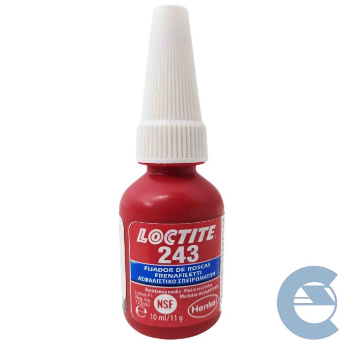 Loctite 243 Threadlocker Medium Strength 10ml Blue - 1918246 - Loctite 37110010