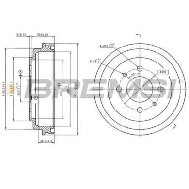 NEUTRO.jpg Kit Tamburi Freno Posteriore 94037600 HYUNDAI ATOS PRIME (MX) Verniciato