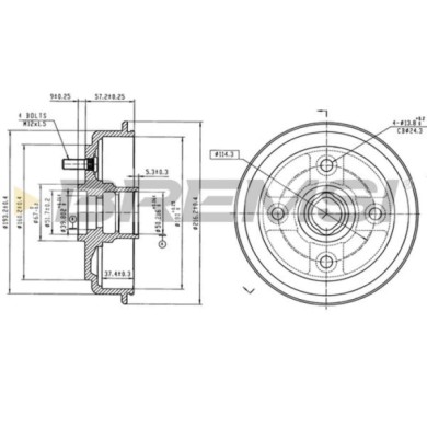 NEUTRO.jpg Kit Tamburi Freno Posteriore 94030200 HYUNDAI Atos Verniciato