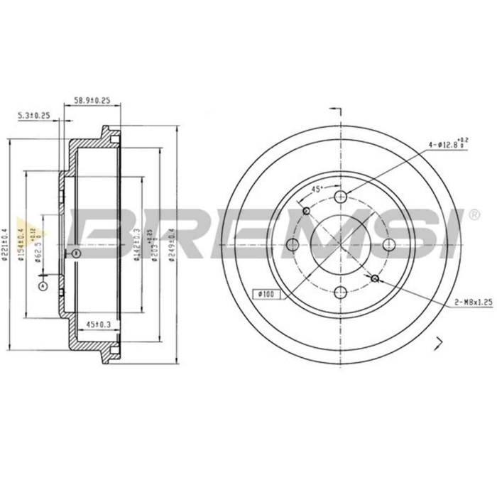 NEUTRO.jpg Kit Tamburi Freno Posteriore 94040700 HYUNDAI Accent II Verniciato