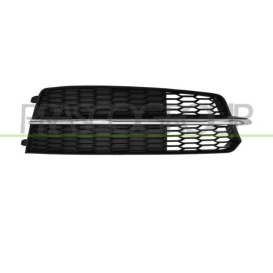 DX_SCRITTA_LOGO.jpg Griglia Destra Paraurti Anteriore Nera Goffrata Senza Sede Fendi Con Modanatura Cromata Audi A6 (4Gc) 2014-2