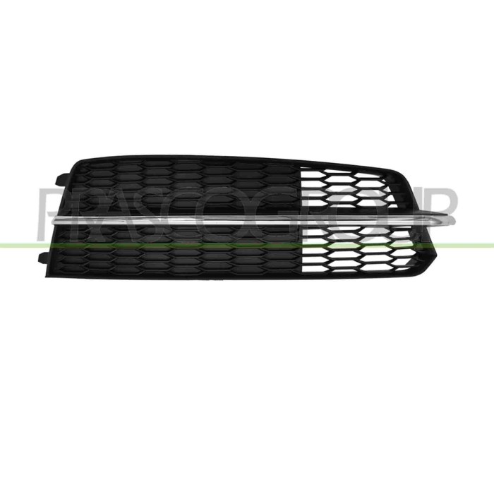 DX_SCRITTA_LOGO.jpg Griglia Destra Paraurti Anteriore Nera Goffrata Senza Sede Fendi Con Modanatura Cromata Audi A6 (4Gc) 2014-2