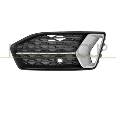 DX_SCRITTA_LOGO.jpg Griglia Destra Paraurti Anteriore Nera Goffrata Con Modanatura Argento Audi A6 (C8) Dal 2019 4K0807648D3Hb