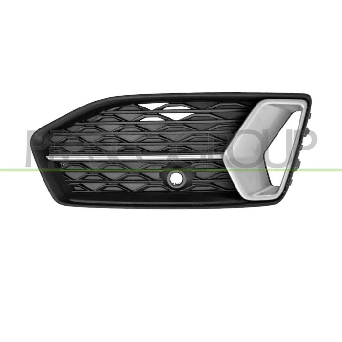 DX_SCRITTA_LOGO.jpg Griglia Destra Paraurti Anteriore Nera Goffrata Con Modanatura Argento Audi A6 (C8) Dal 2019 4K0807648D3Hb