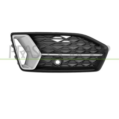 SX_SCRITTA_LOGO.jpg Griglia Sinistra Paraurti Anteriore Nera Goffrata Con Modanatura Argento Audi A6 (C8) Dal 2019 4K0807647D3Hb