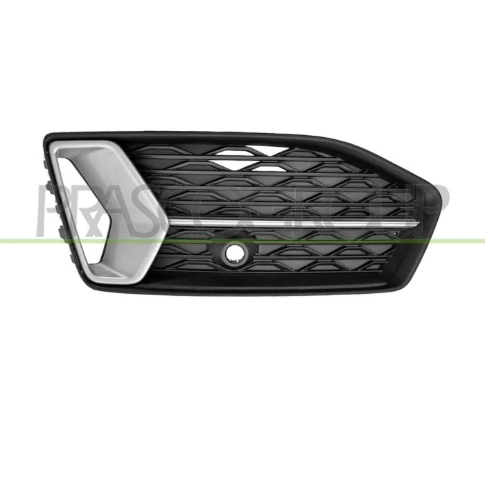 SX_SCRITTA_LOGO.jpg Griglia Sinistra Paraurti Anteriore Nera Goffrata Con Modanatura Argento Audi A6 (C8) Dal 2019 4K0807647D3Hb