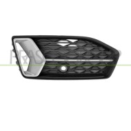 Griglia Sinistra Paraurti Anteriore Nera Goffrata Con Modanatura Argento Audi A6 (C8) Dal 2019 4K0807647D3Hb