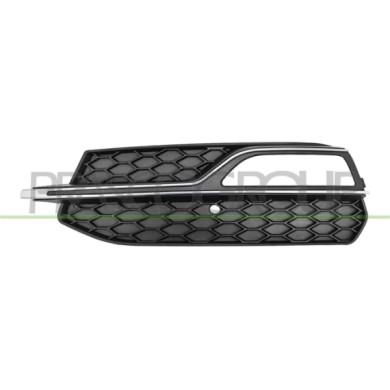 SX_SCRITTA_LOGO.jpg Griglia Sinistra Paraurti Anteriore Nera Con Sede Fendi Con Modanatura Argento Chiusa Audi A3 3/5 Porte 2012