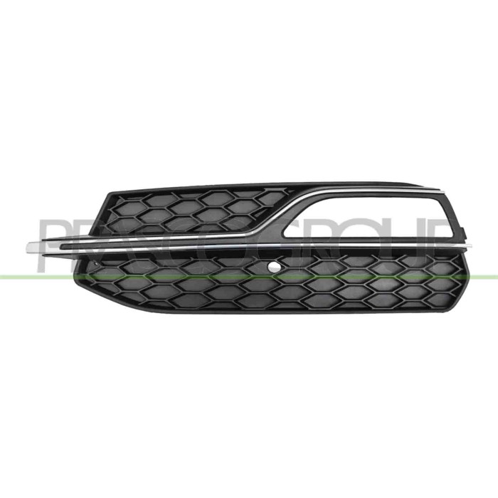 SX_SCRITTA_LOGO.jpg Griglia Sinistra Paraurti Anteriore Nera Con Sede Fendi Con Modanatura Argento Chiusa Audi A3 3/5 Porte 2012