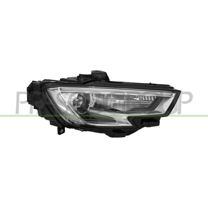 DX_SCRITTA_LOGO.jpg Proiettore Destro Xenon D5S Elettrico Con Motore Con Luce Diurna Led Versione A.L. Audi A3 3/5 Porte 2016-20