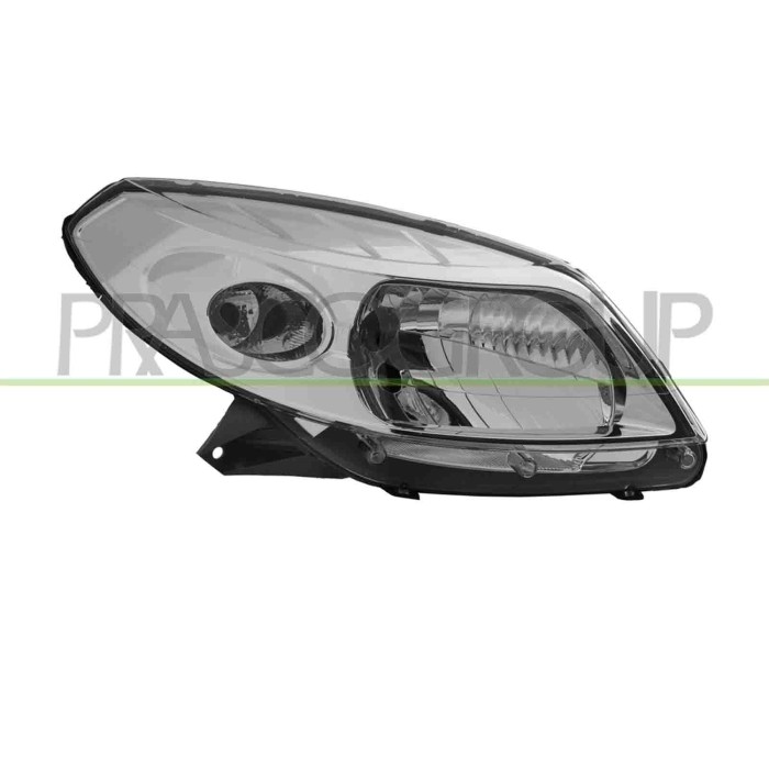 DX_SCRITTA_LOGO.jpg Proiettore Destro H4 Elettrico Senza Motore Cromato Dacia Sandero Dal 2008 Al 2012 8200733877