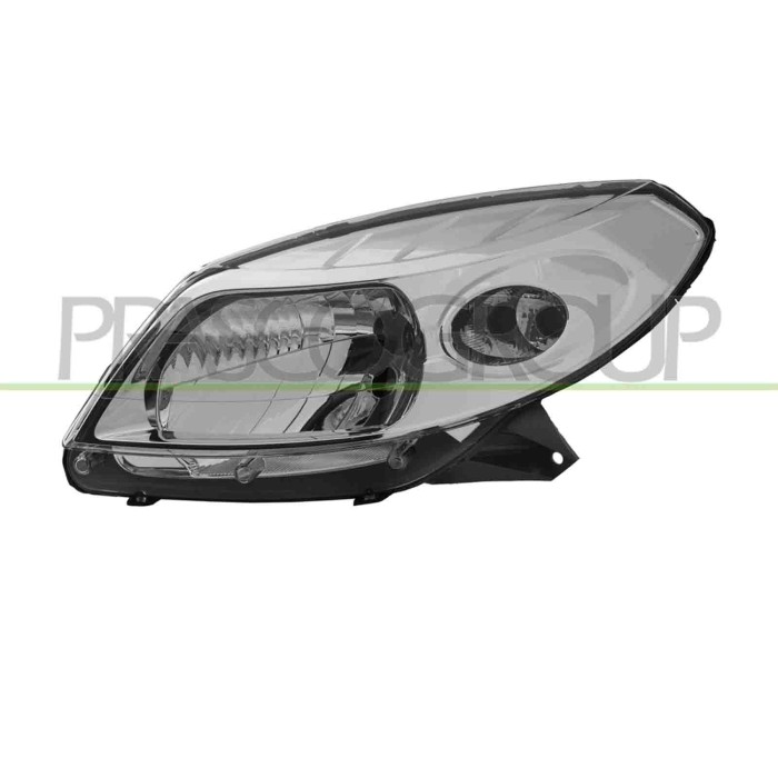 SX_SCRITTA_LOGO.jpg Proiettore Sinistro H4 Elettrico Senza Motore Cromato Dacia Sandero Dal 2008 Al 2012 8200733878
