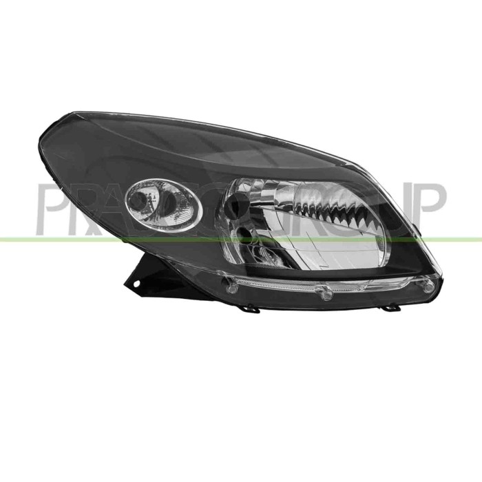 DX_SCRITTA_LOGO.jpg Proiettore Destro H4 Elettrico Senza Motore Nero Dacia Sandero Stepway Dal 2009 Al 2012 260104793R
