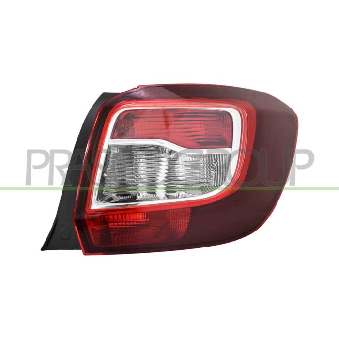 DX_SCRITTA_LOGO.jpg Fanale Posteriore Destro Senza Porta Lampada Bianco/Rosso Fondo Nero Versione Elba Dacia Sandero Stepway 201