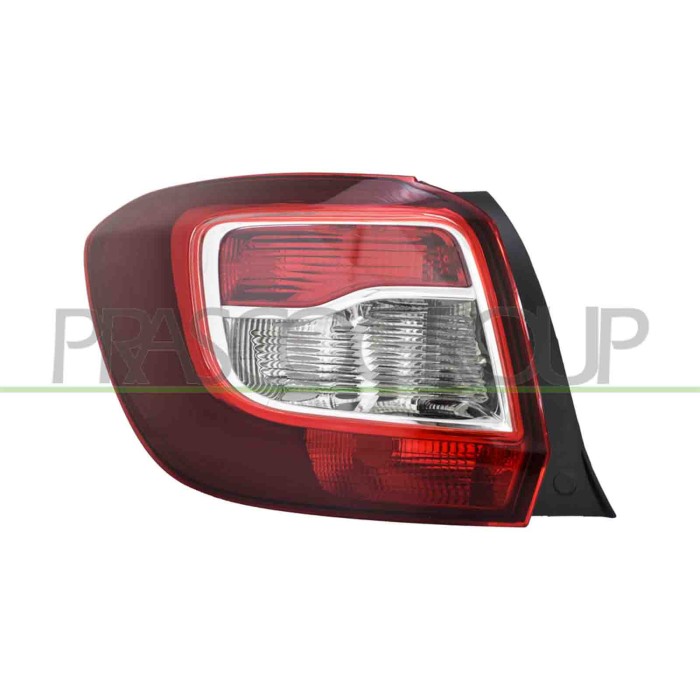 SX_SCRITTA_LOGO.jpg Fanale Posteriore Sinistro Senza Porta Lampada Bianco/Rosso Fondo Nero Versione Elba Dacia Sandero Stepway 2