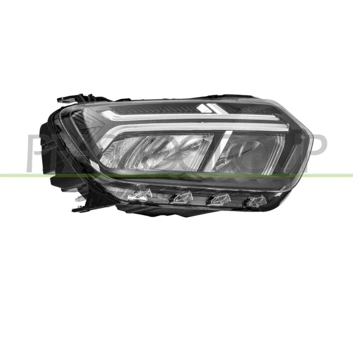 DX_SCRITTA_LOGO.jpg Proiettore Destro H1 Elettrico Con Motore Con Bordo Cromato Led Dacia Duster Dal 2021 260109550R