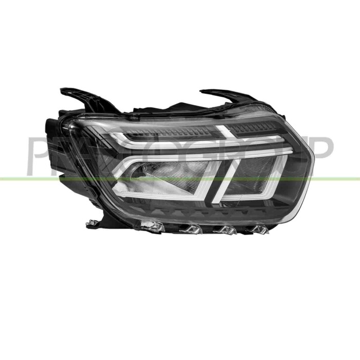DX_SCRITTA_LOGO.jpg Proiettore Destro H1 Elettrico Con Motore Con Bordo Bianco Led Dacia Duster Dal 2021 260106194R